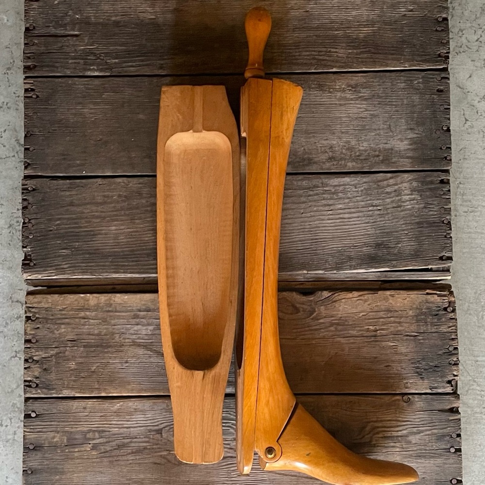 RARE Antique Custom Made Wooden Boot Forms Shapers Trees